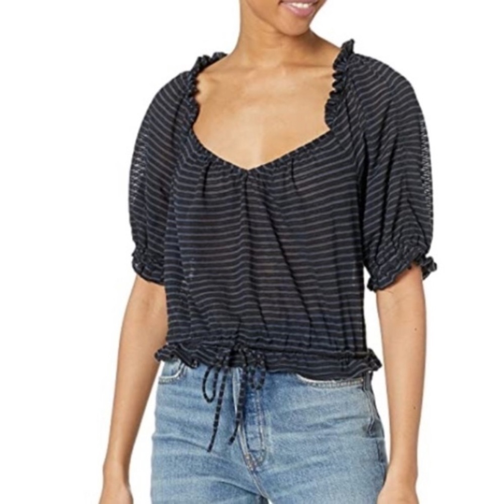 NWT Free People Womens Dorothy Black Top Size XS